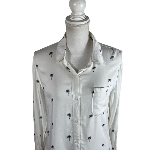 Rails Charli Palm Tree Print Button Up Blouse - Picture 5 of 10